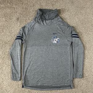 Nike UNC Sweatshirt Womens S Grey Carolina Tarheels Funnel Neck Pullover Grey